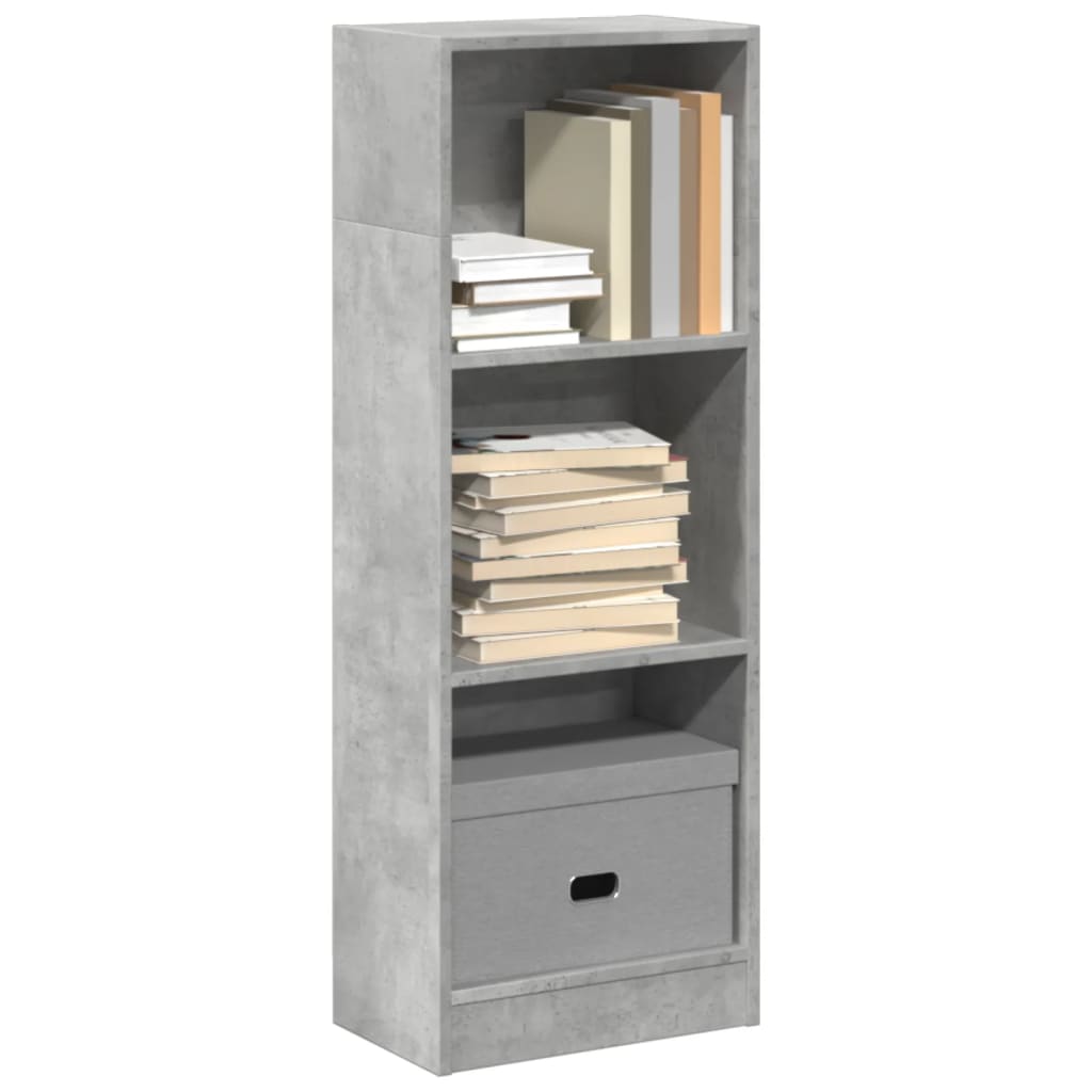 Bibliotecă, gri beton, 40x24x109 cm, lemn prelucrat