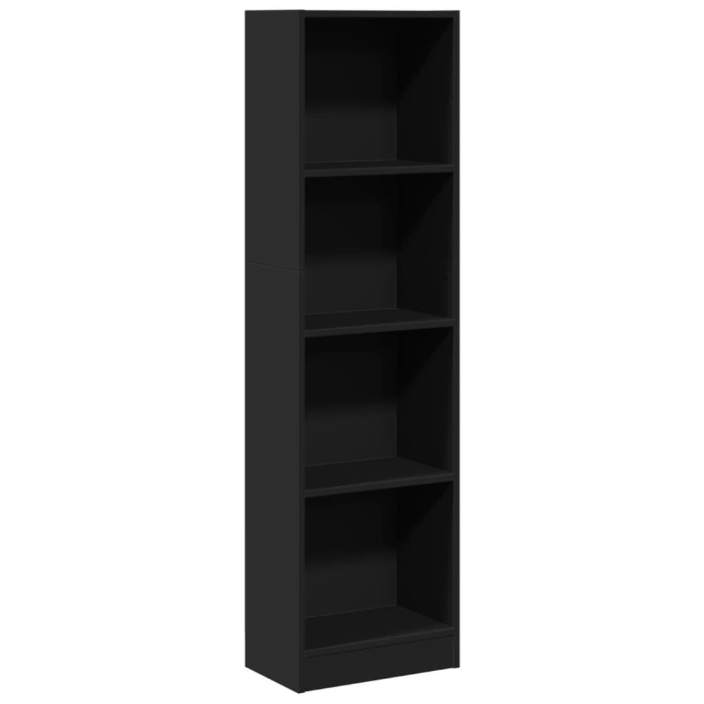 Bibliotecă, negru, 40x24x143 cm, lemn prelucrat