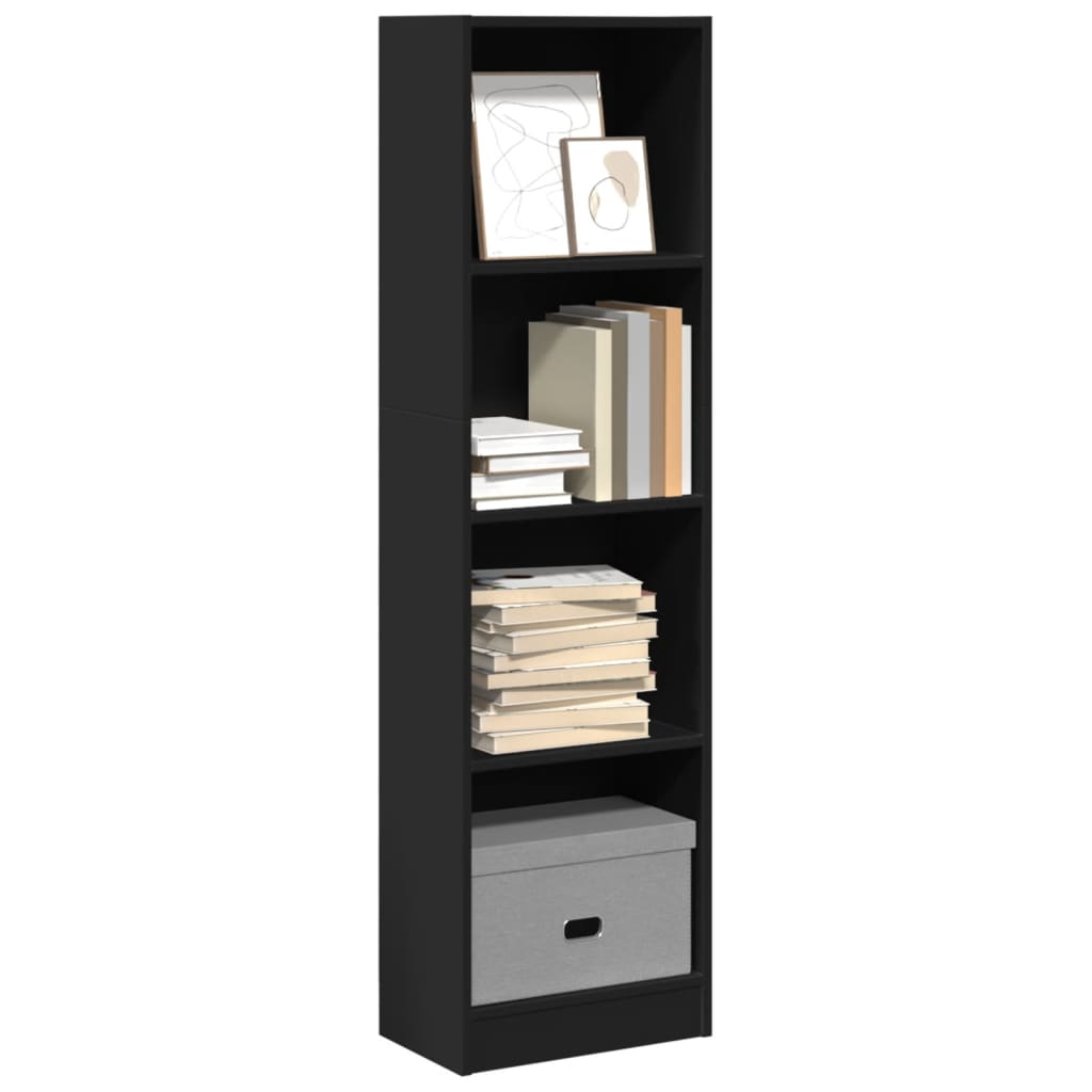 Bibliotecă, negru, 40x24x143 cm, lemn prelucrat