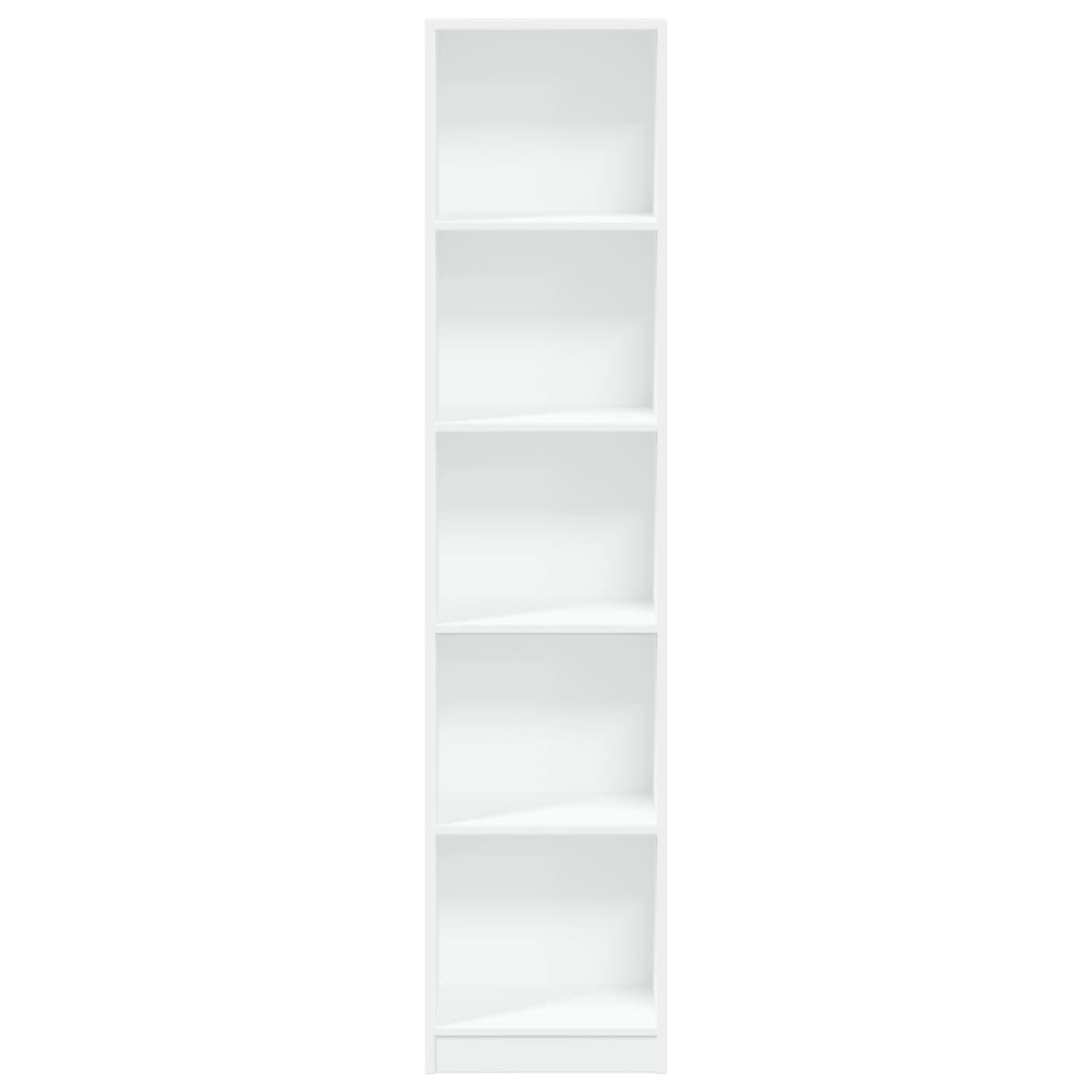 Bibliotecă, alb, 40x24x176 cm, lemn prelucrat