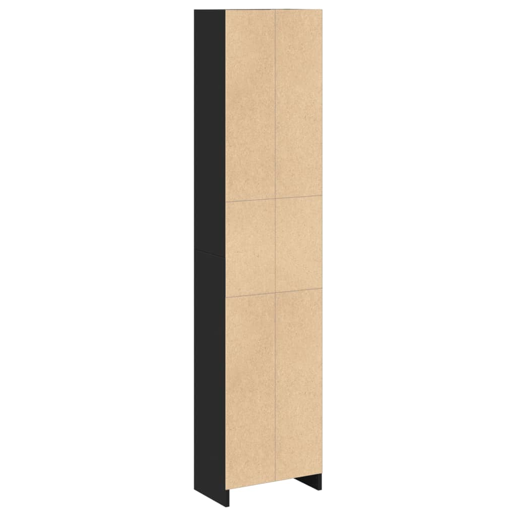 Bibliotecă, negru, 40x24x176 cm, lemn prelucrat