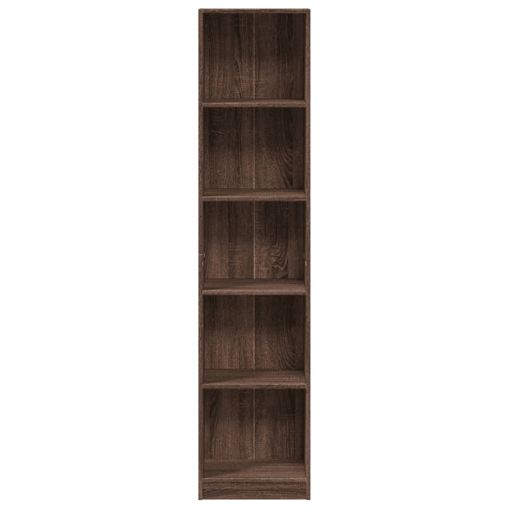 Bibliotecă, stejar maro, 40x24x176 cm, lemn prelucrat