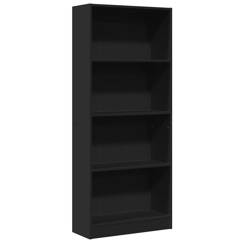 Bibliotecă, negru, 60x24x143 cm, lemn prelucrat