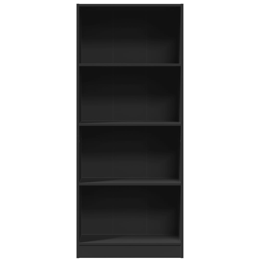 Bibliotecă, negru, 60x24x143 cm, lemn prelucrat