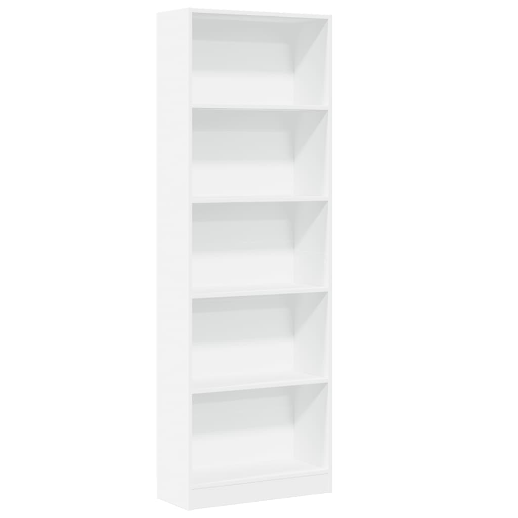 Bibliotecă, alb, 60x24x176 cm, lemn prelucrat