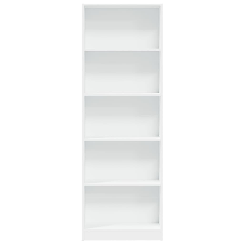 Bibliotecă, alb, 60x24x176 cm, lemn prelucrat