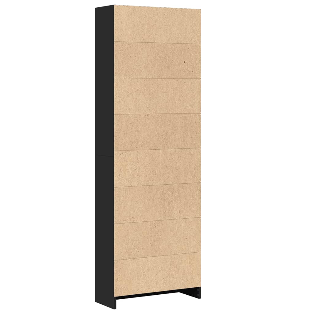 Bibliotecă, negru, 60x24x176 cm, lemn prelucrat