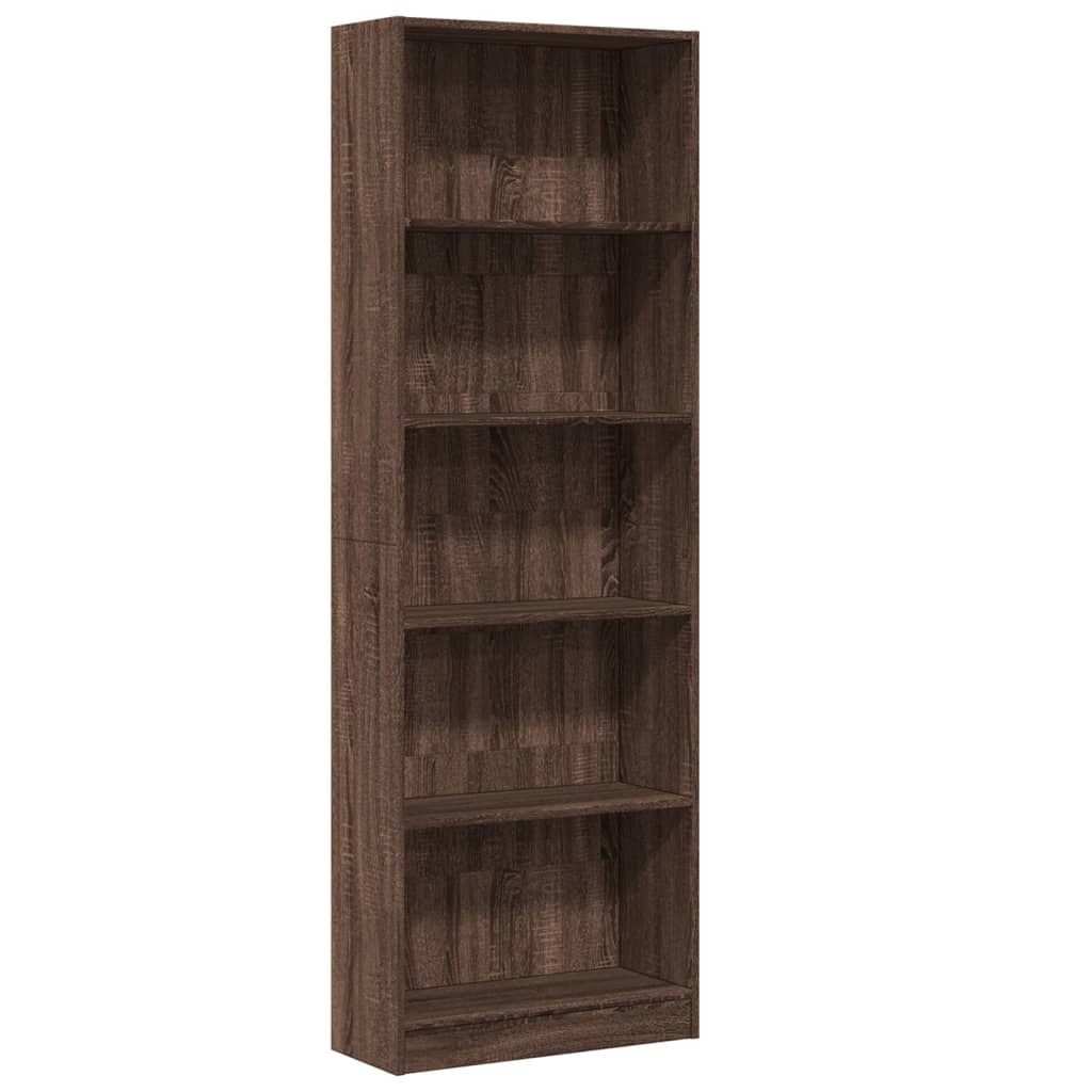 Bibliotecă, stejar maro, 60x24x176 cm, lemn prelucrat