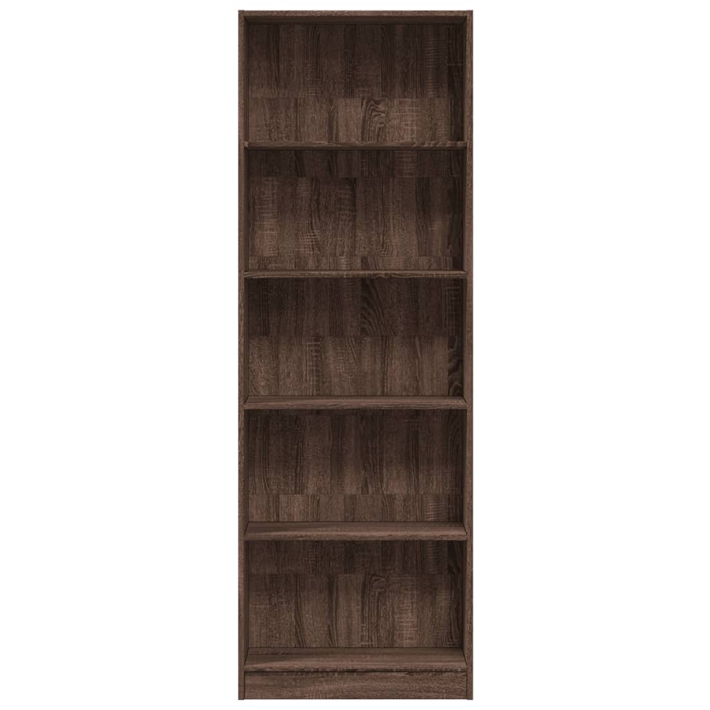 Bibliotecă, stejar maro, 60x24x176 cm, lemn prelucrat