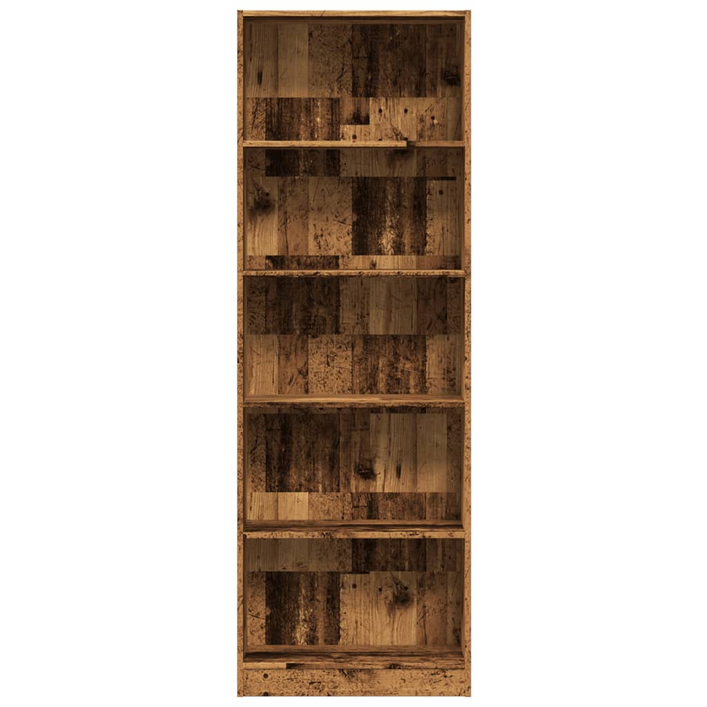 Bibliotecă, lemn vechi, 60x24x176 cm, lemn prelucrat