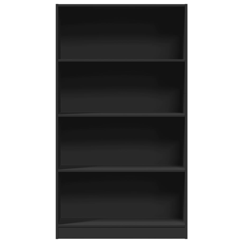 Bibliotecă, negru, 80x24x143 cm, lemn prelucrat