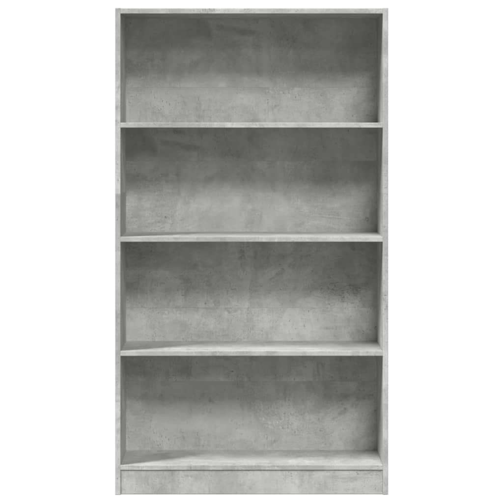 Bibliotecă, gri beton, 80x24x143 cm, lemn prelucrat