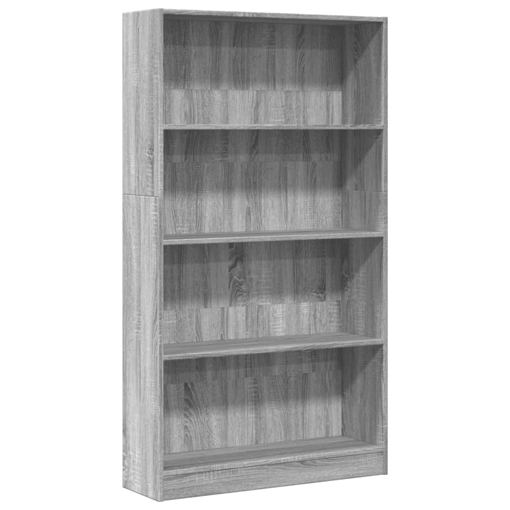 Bibliotecă, gri sonoma, 80x24x143 cm, lemn prelucrat