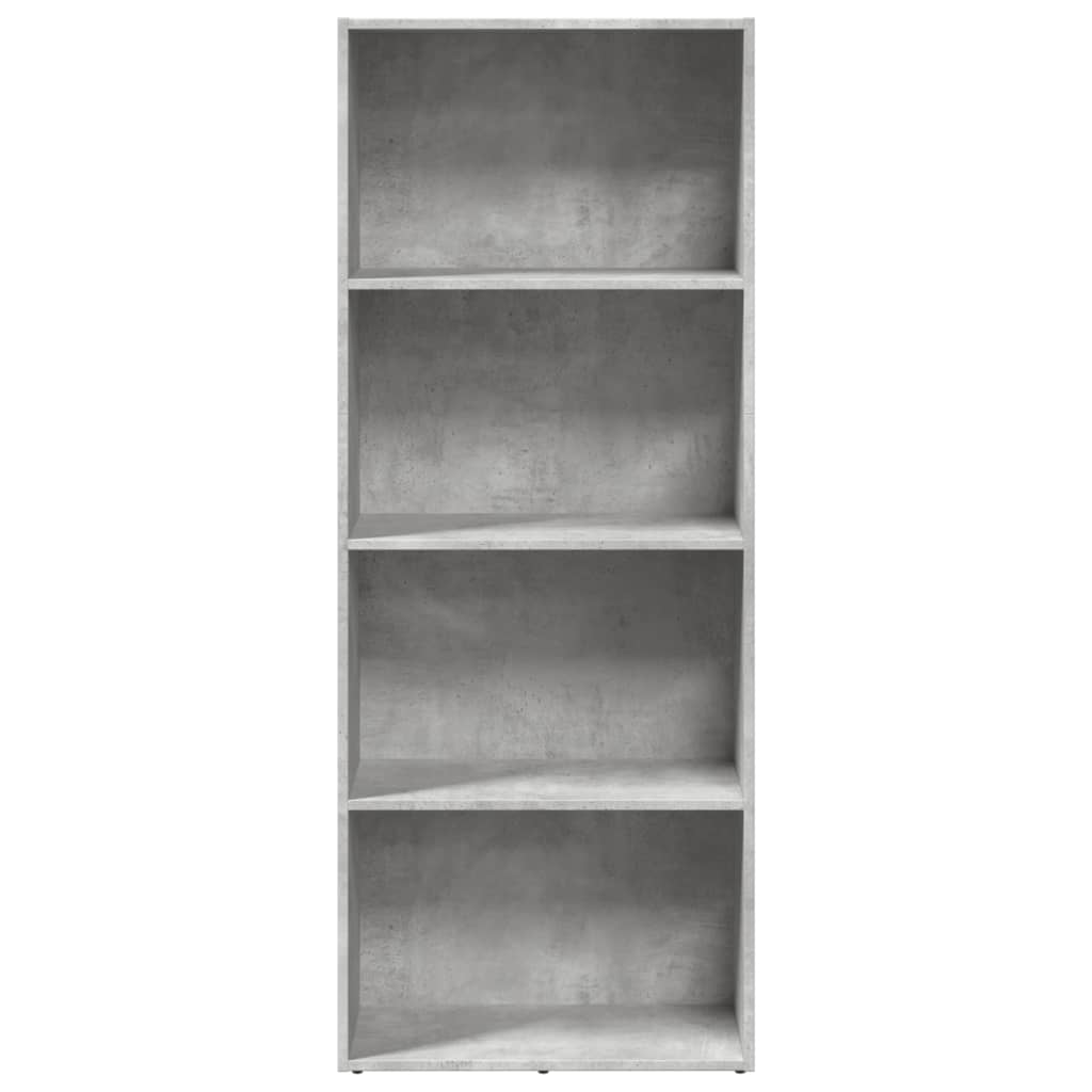 Bibliotecă, gri beton, 60x30x152 cm, lemn prelucrat