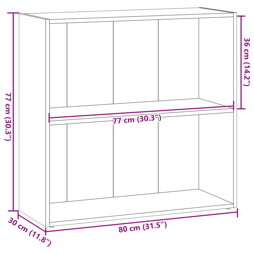 Bibliotecă, lemn vechi, 80x30x77 cm, lemn prelucrat