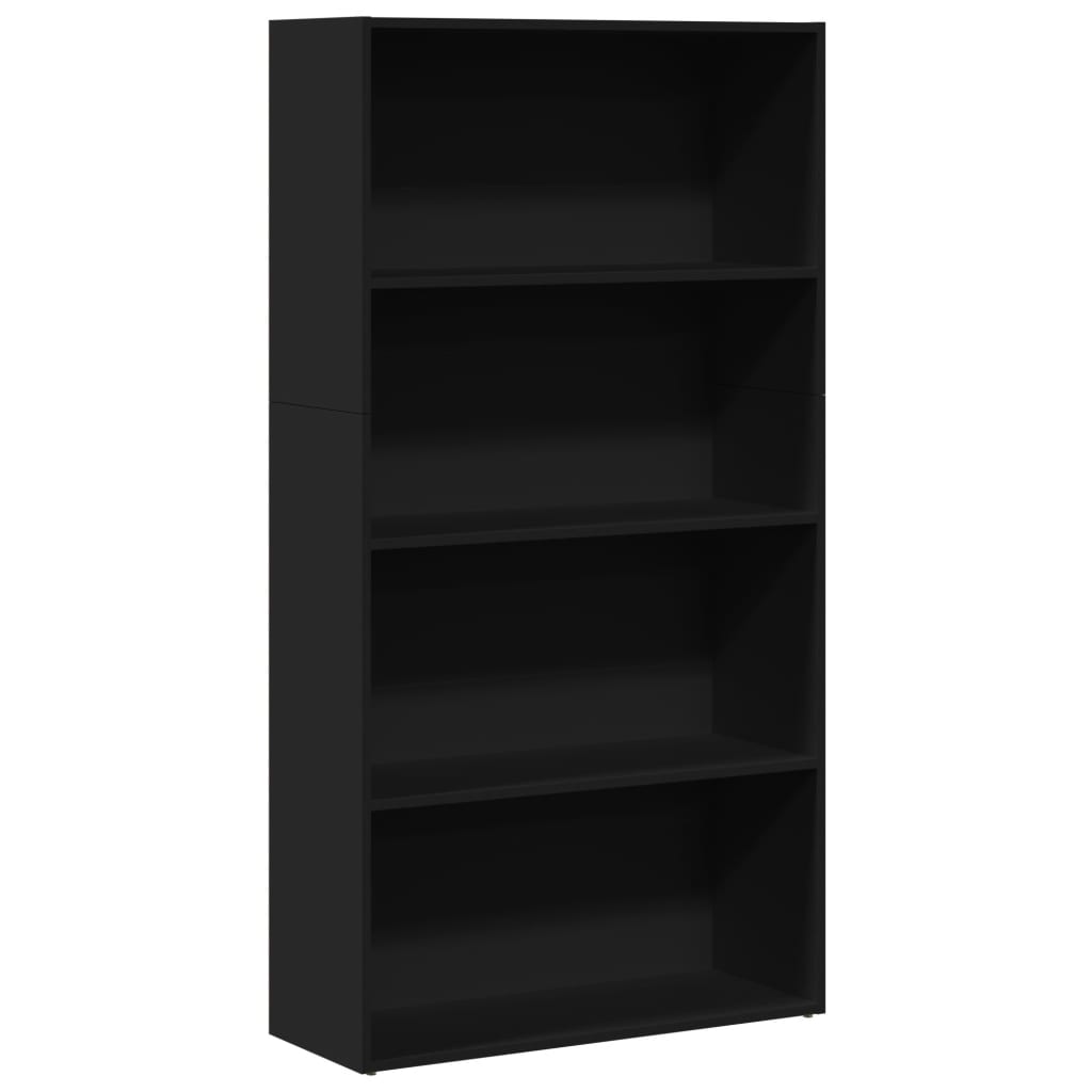 Bibliotecă, negru, 80x30x152 cm, lemn prelucrat