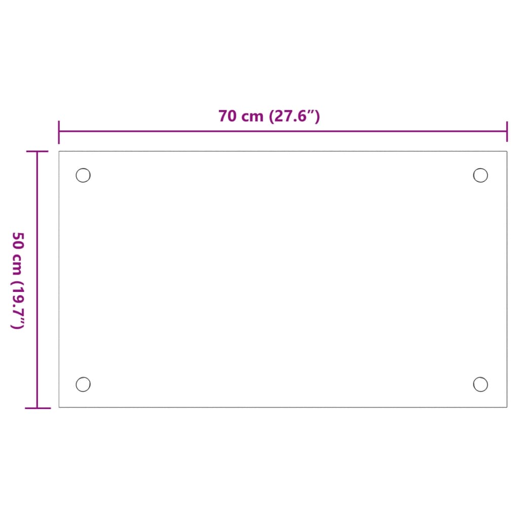 Panou antistropi bucătărie 2 buc. alb 70x50cm sticlă securizată