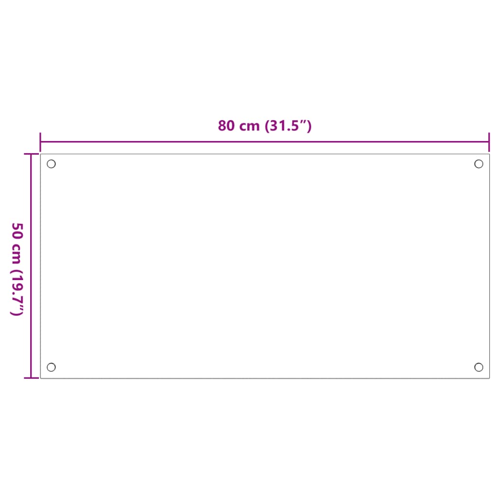 Panou antistropi bucătărie 2 buc. alb 80x50cm sticlă securizată