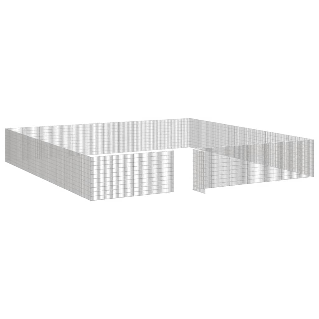 Adăpost pentru animale cu 48 panouri, 54x100cm, fier galvanizat