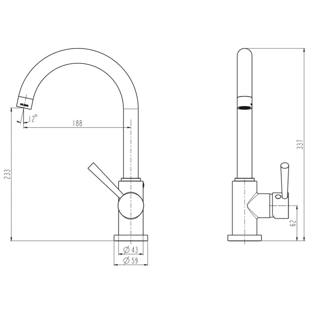 SCHÜTTE Baterie mixer de chiuvetă "CORNWALL", oțel inoxidabil