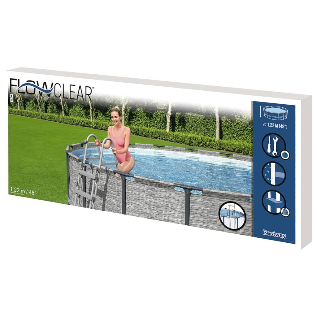 Bestway Scară de siguranță piscină cu 4 trepte Flowclear, 122 cm