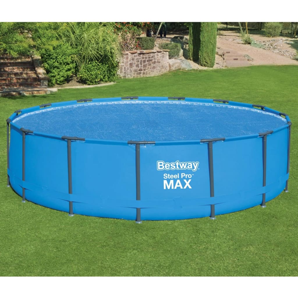 Bestway Husă solară pentru piscină Flowclear, albastru, 462 cm, rotund