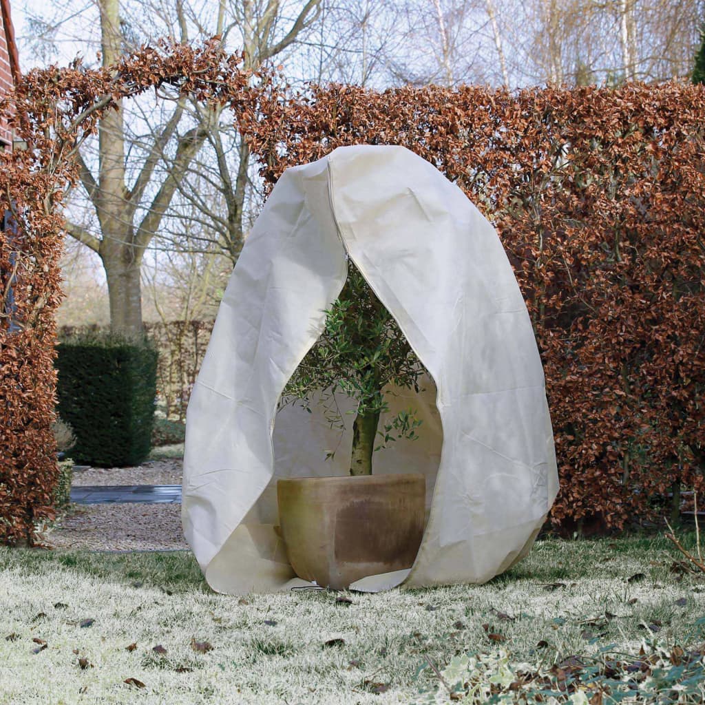 Nature Husă anti-îngheț din fleece cu fermoar bej 2x1,5x1,5 m, 70 g/m²