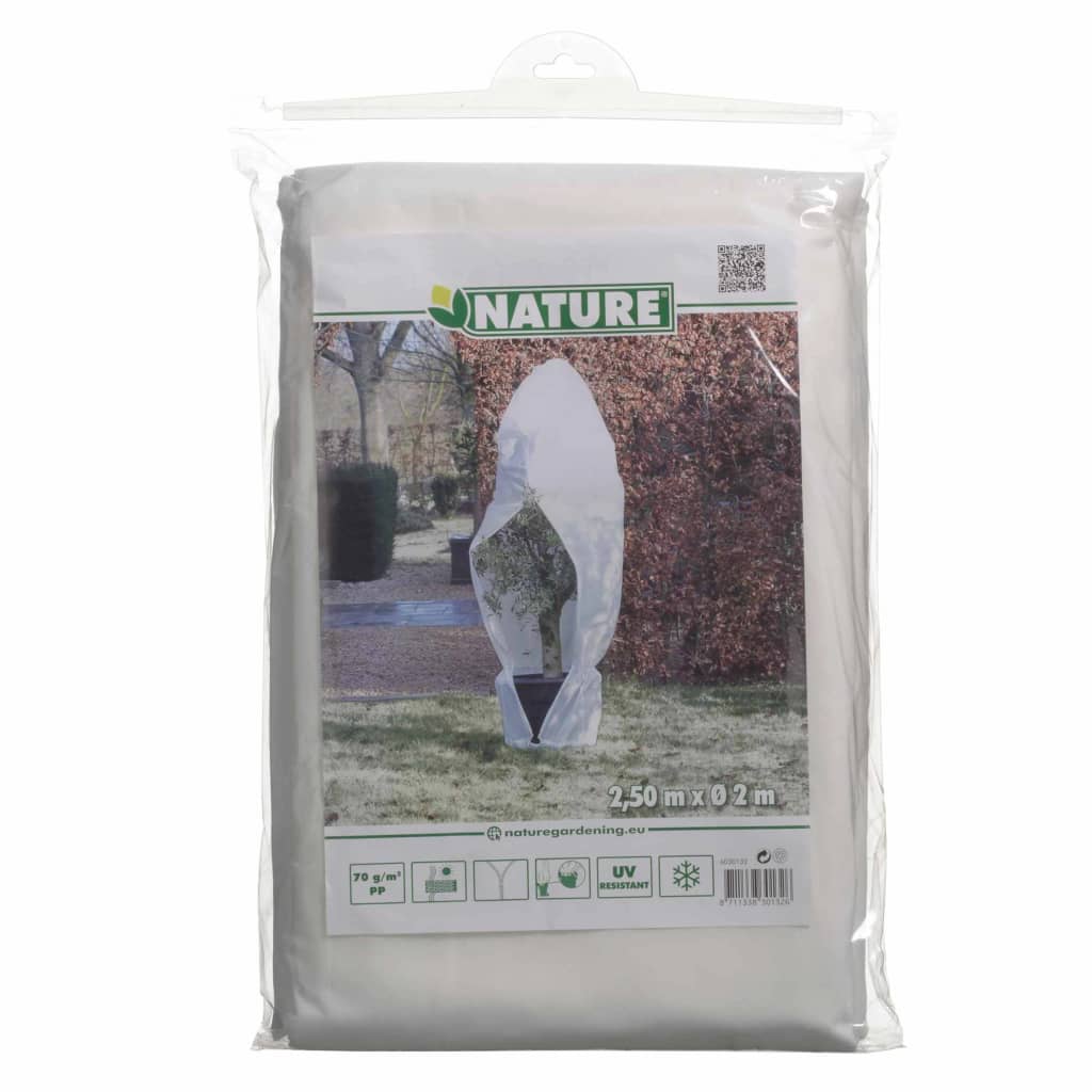 Nature Husă anti-îngheț din fleece cu fermoar alb 2,5x2x2 m, 70 g/m²