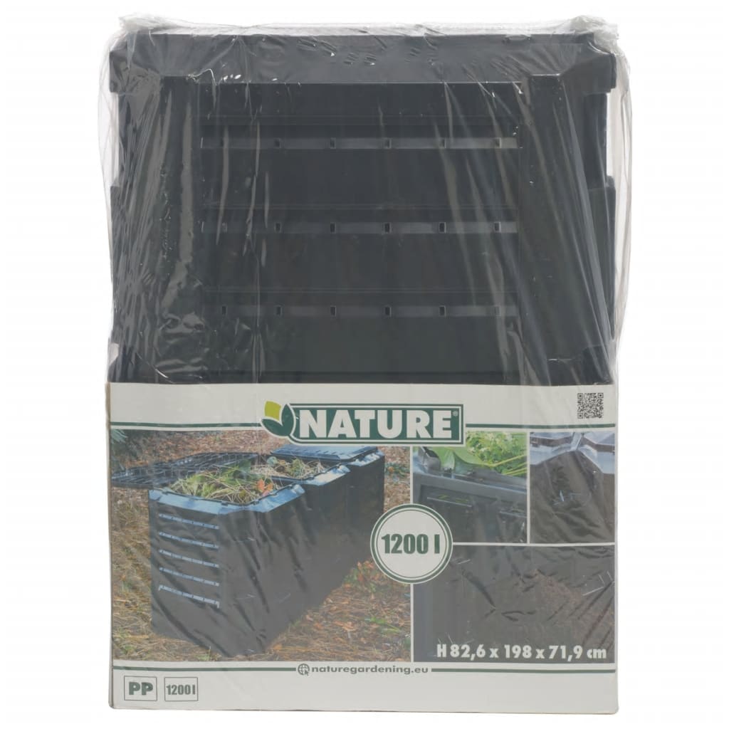 Nature Pubelă compost, negru, 1200 L, 6071483