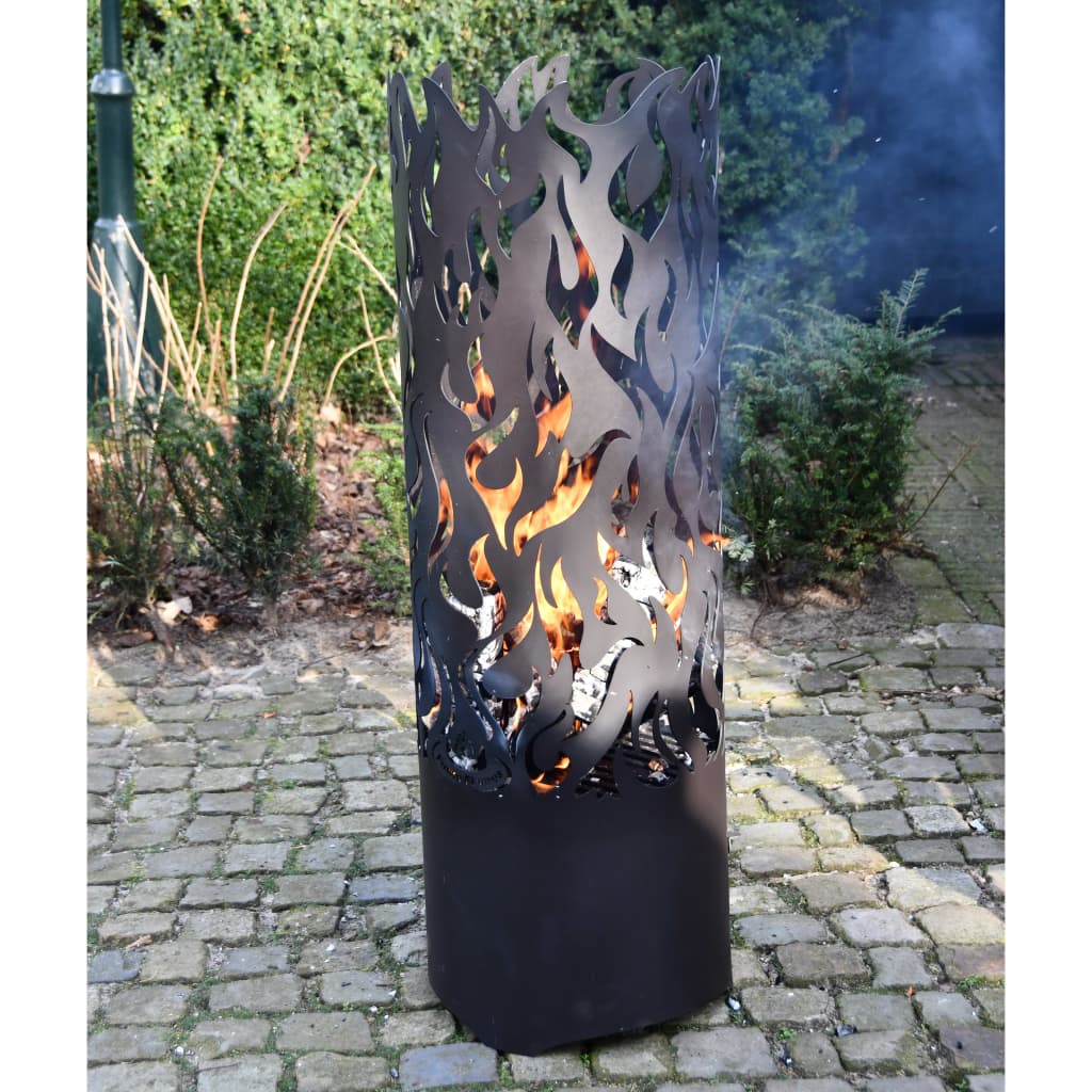 Esschert Design Coș de foc Flames, negru, oțel carbon FF408