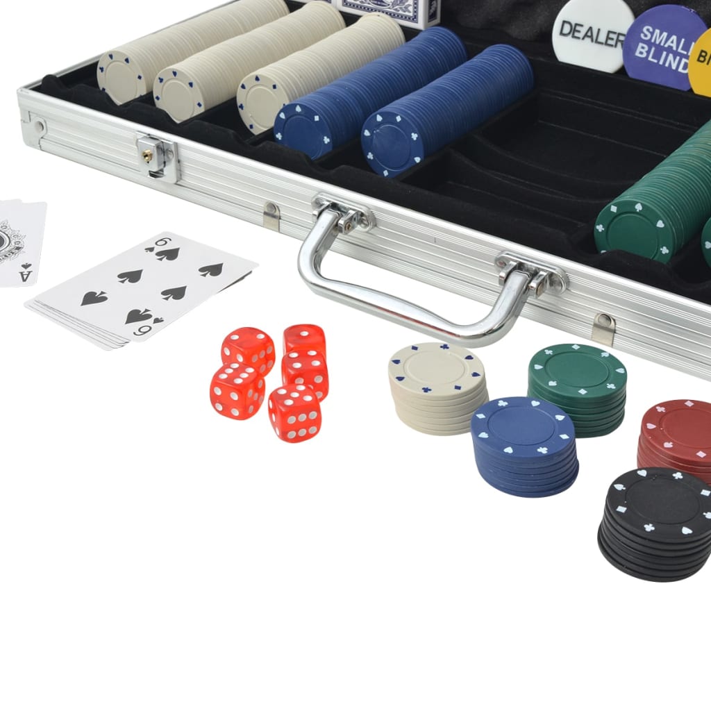 Set de poker cu 500 de jetoane din aluminiu