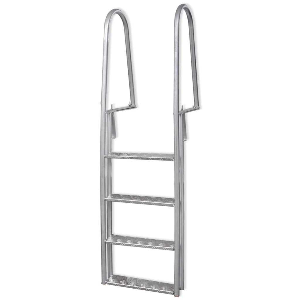 Scară amdocare/piscină cu 4 trepte, aluminiu, 167 cm