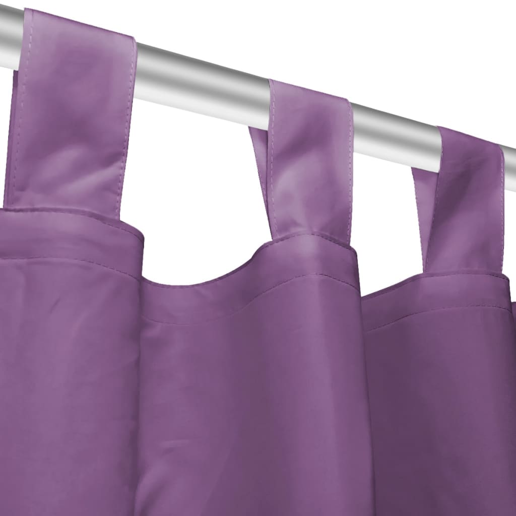 Draperii micro-satin cu bride, 2 buc, 140 x 225 cm, violet