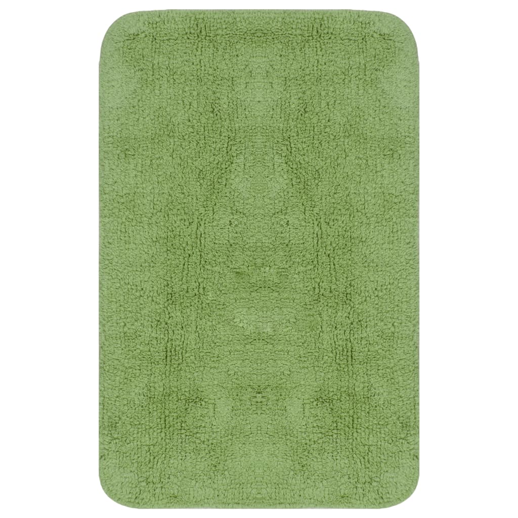 Set covorașe baie, 3 piese, verde, textil