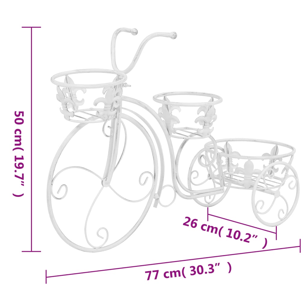 Suport plante în formă de bicicletă, metal, în stil vintage