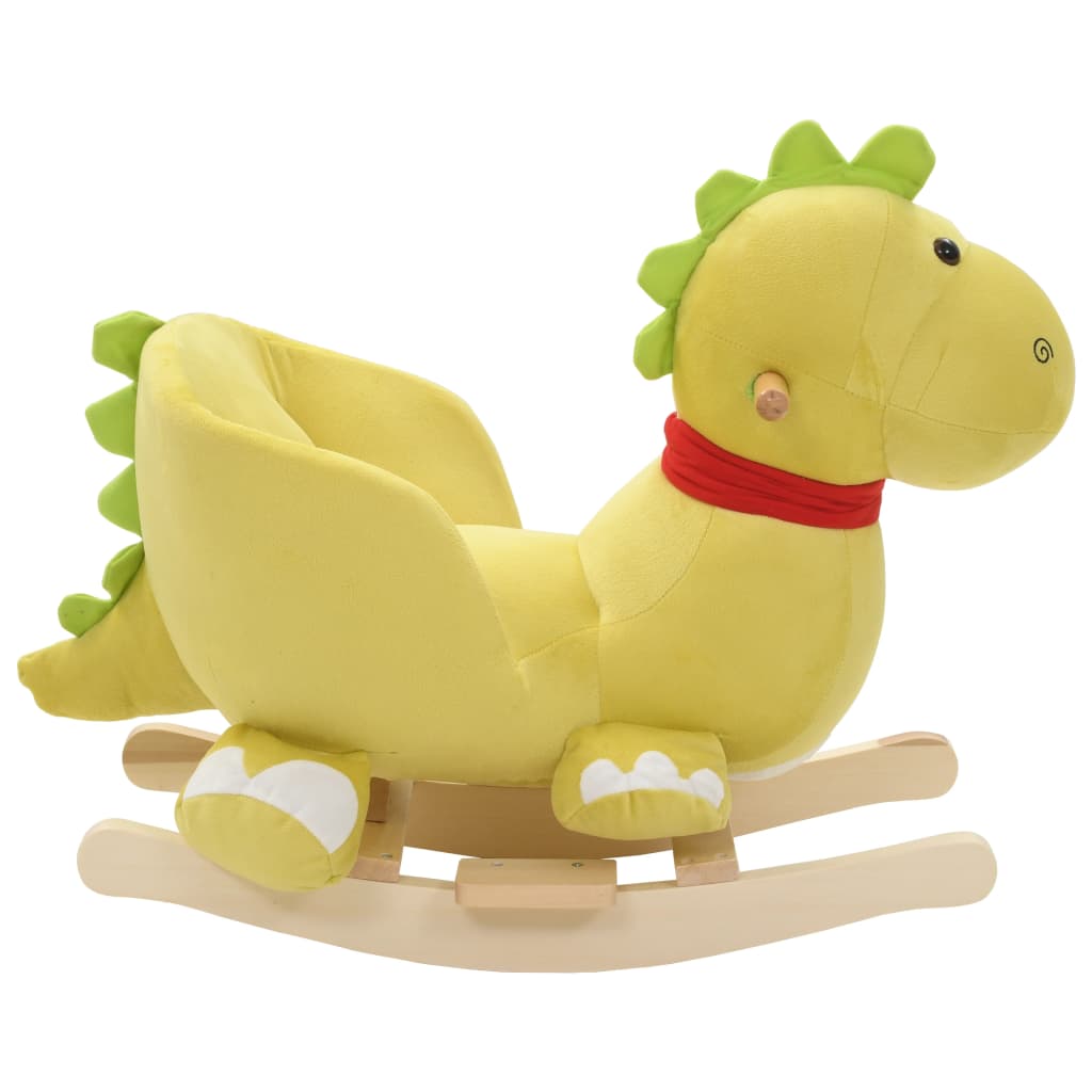 Balansoar animal cu spătar dragon pluș 60x32x53 cm verde lime