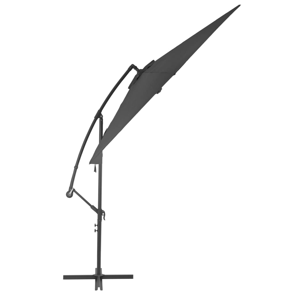 Umbrelă suspendată cu stâlp din aluminiu, 300 cm, antracit