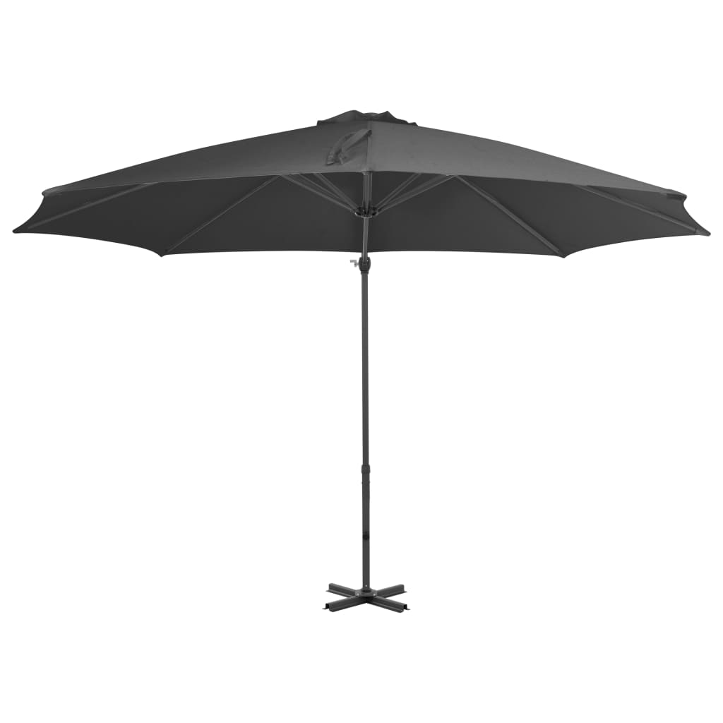 Umbrelă suspendată cu stâlp din aluminiu, antracit, 300 cm