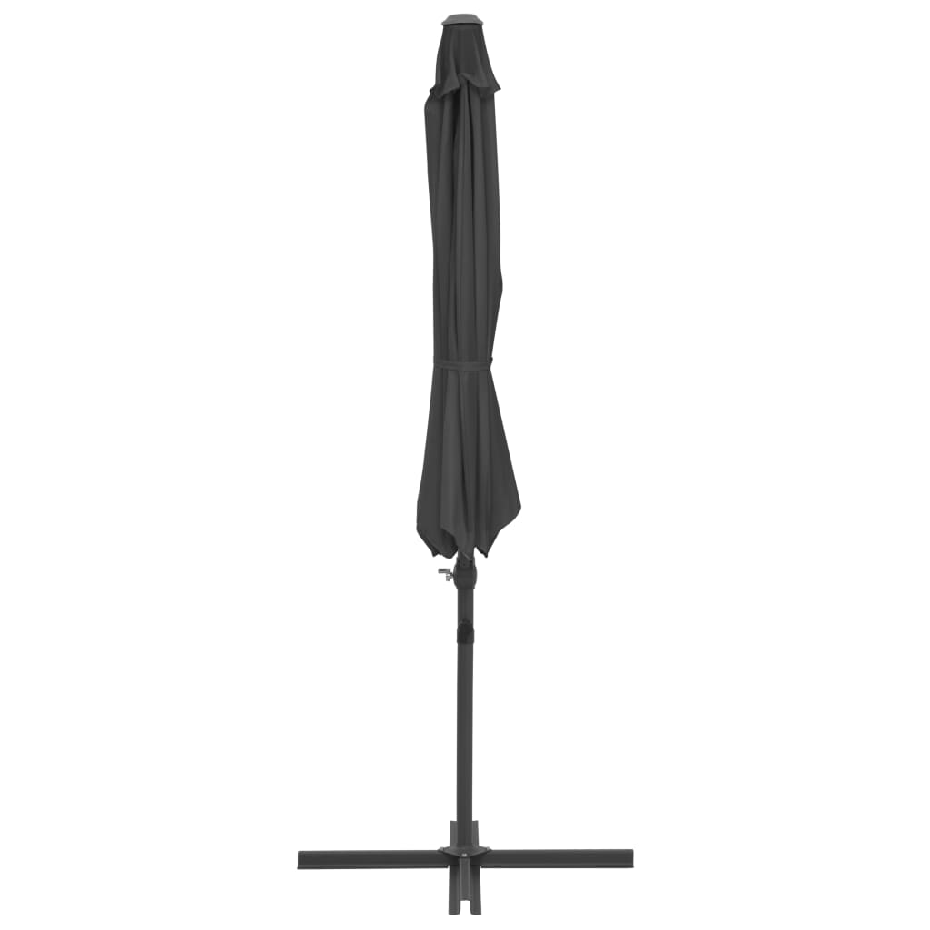 Umbrelă suspendată cu stâlp din oțel, antracit, 300 cm