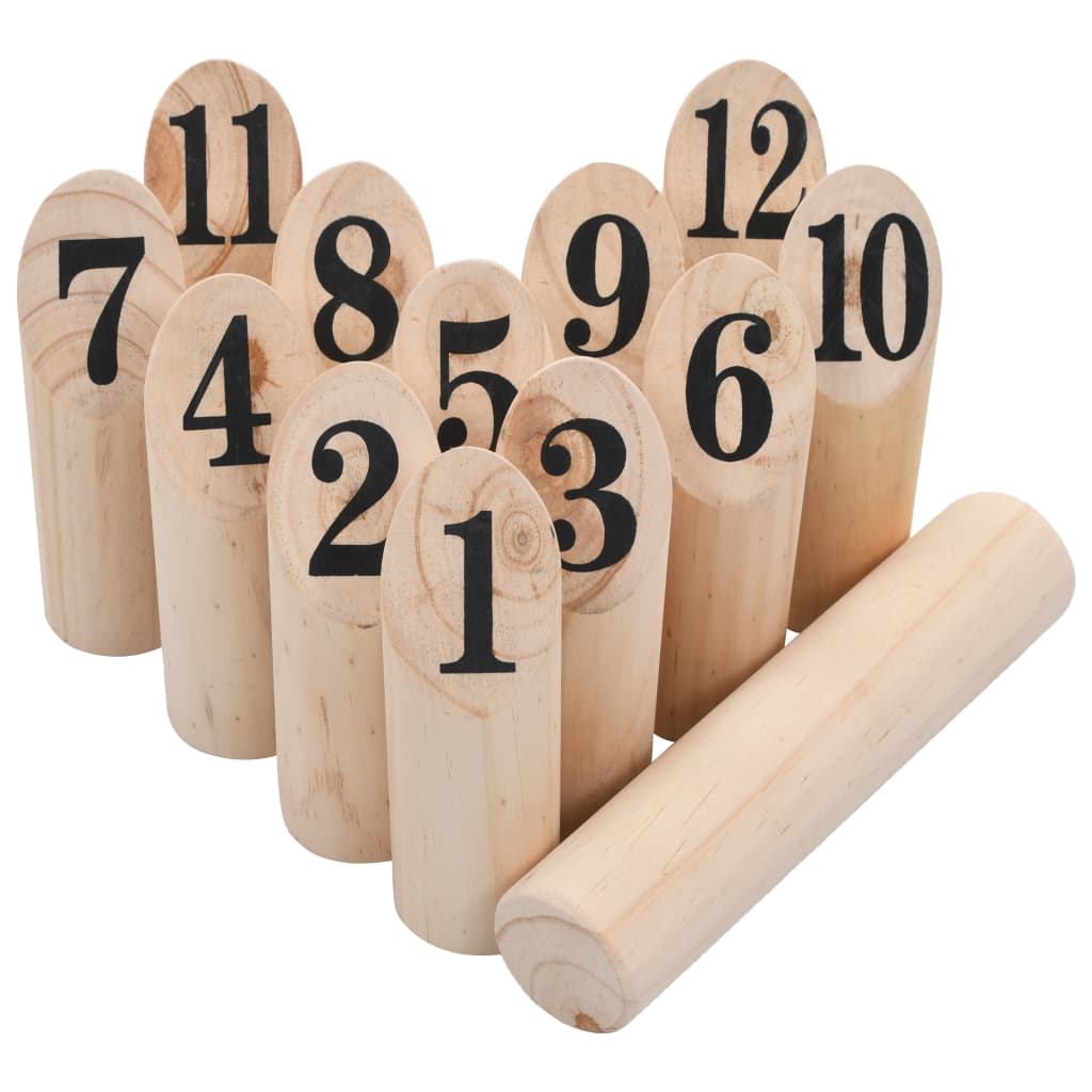 Set pentru joc Kubb cu numere, lemn