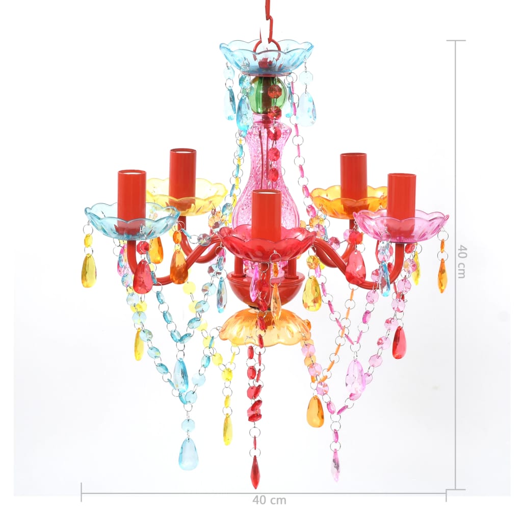 Lustră Cristal Artificial pentru 5 becuri Multicoloră