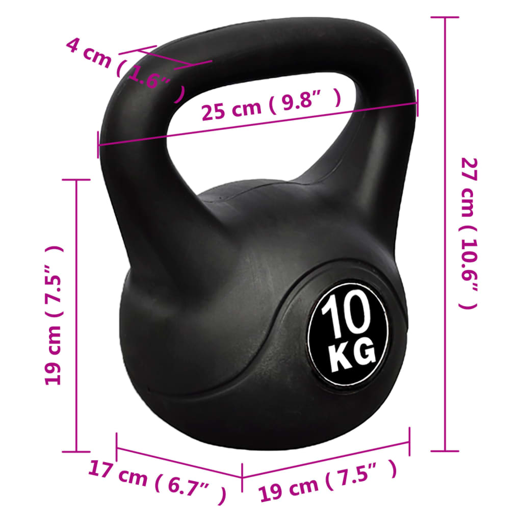 Greutate tip bilă cu mâner Kettlebell, 10 kg