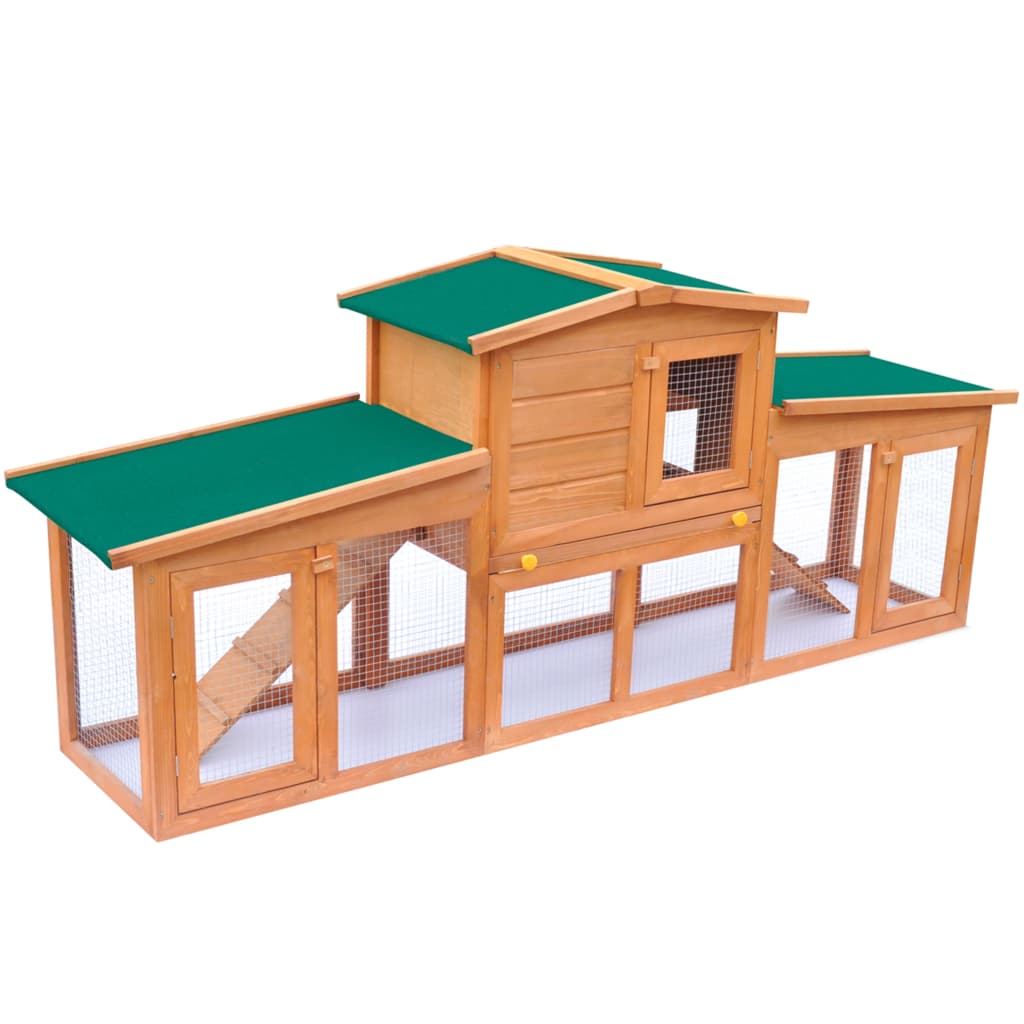 Cușcă mare iepuri cușcă adăpost animale mici cu acoperiș lemn
