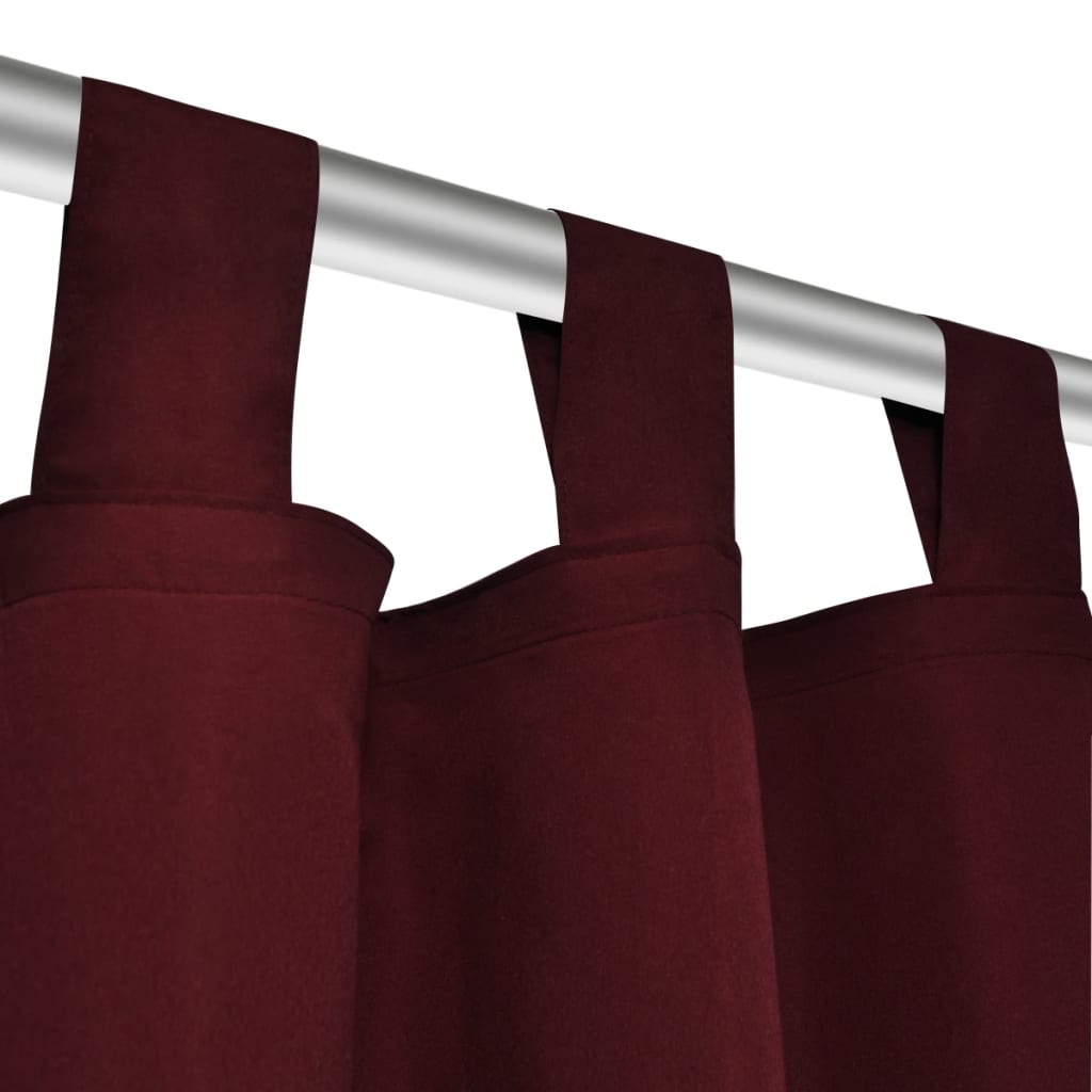 Draperii micro-satin cu bride, 140 x 175 cm, bordo, 2 buc.