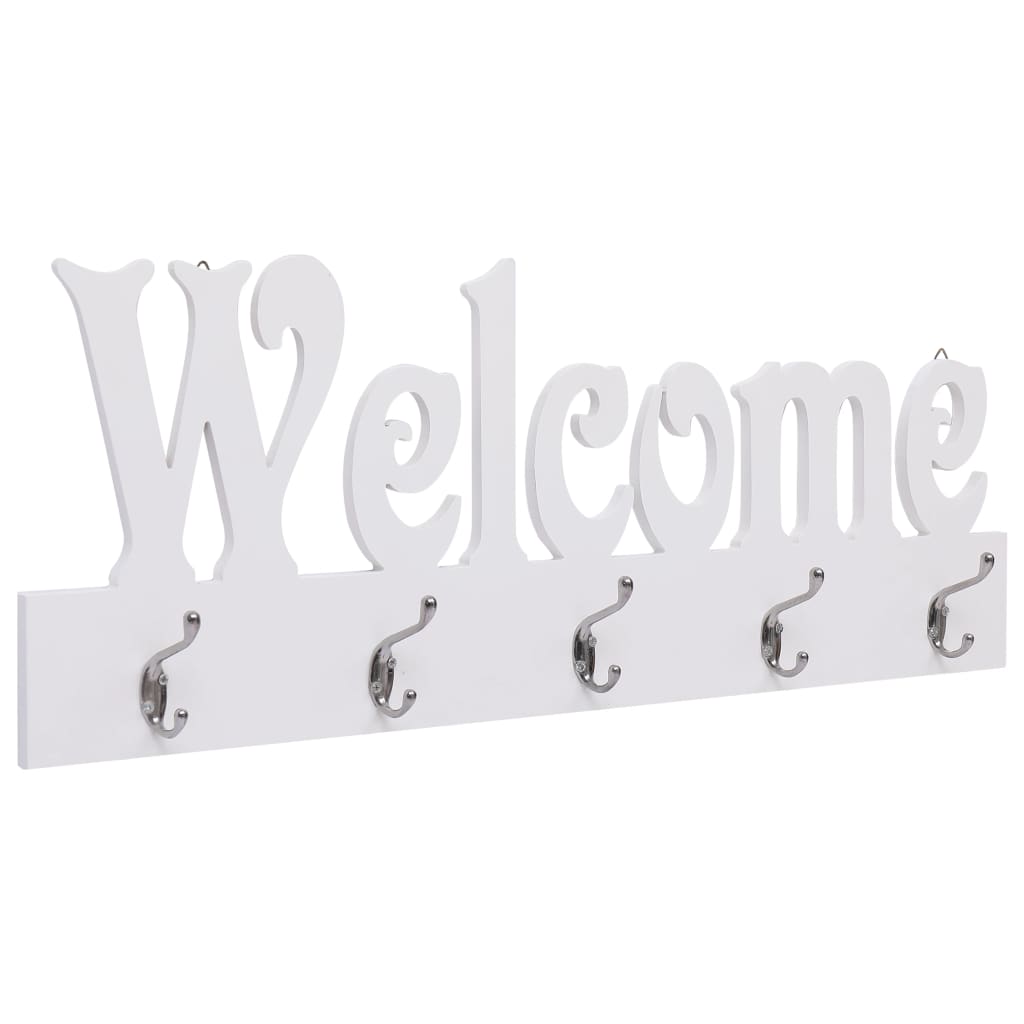 Cuier de perete WELCOME, alb, 74 x 29,5 cm