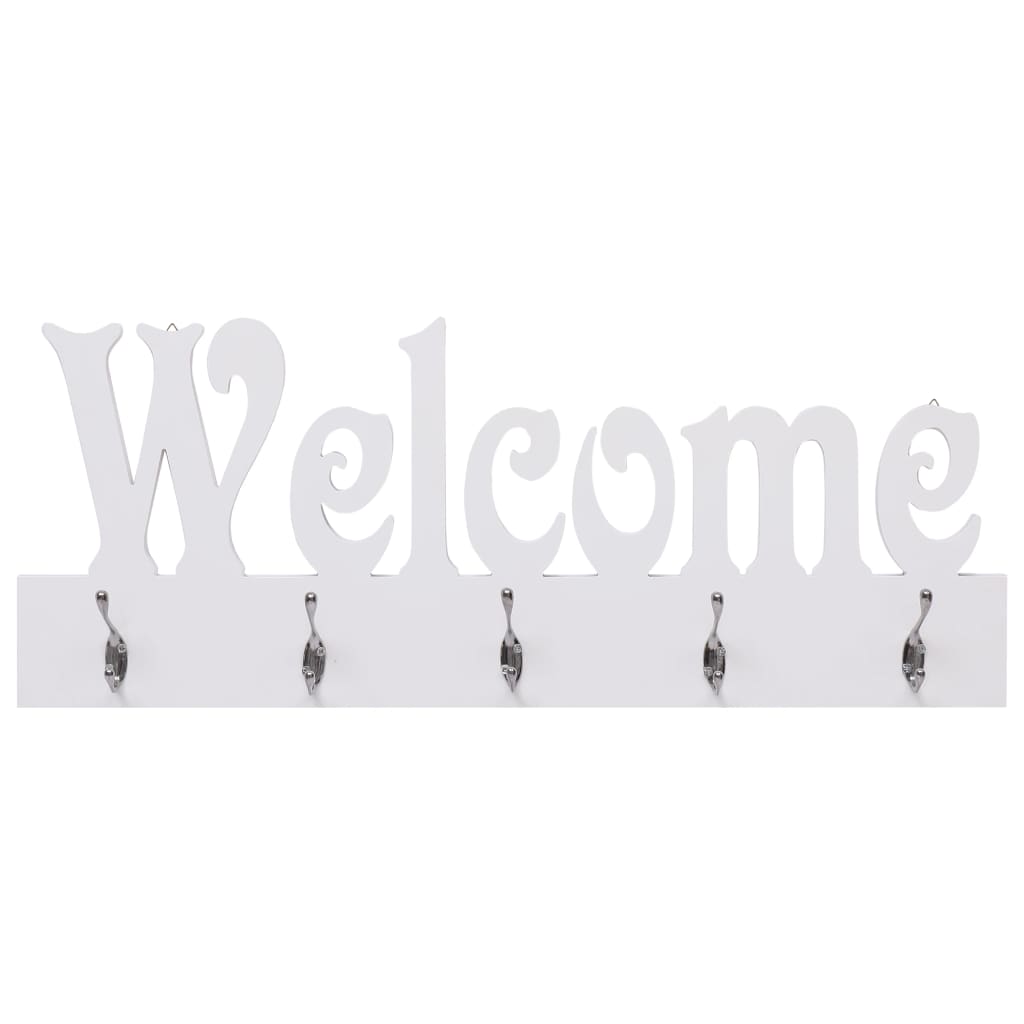 Cuier de perete WELCOME, alb, 74 x 29,5 cm