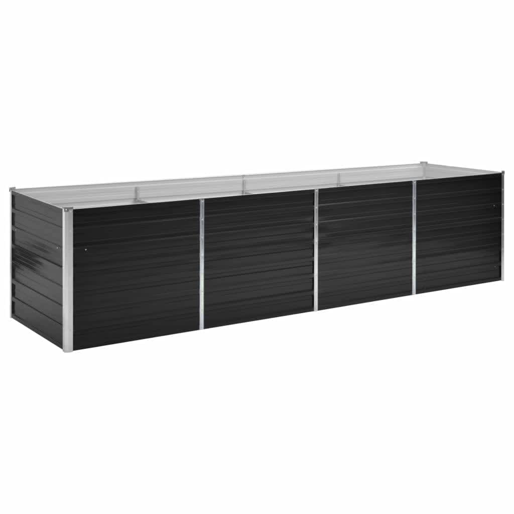 Strat înălțat de grădină antracit 320x80x77 cm oțel galvanizat