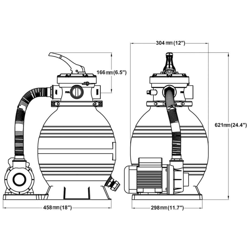 Pompe filtru cu nisip, 2 buc., 400 W, 11000 l/h