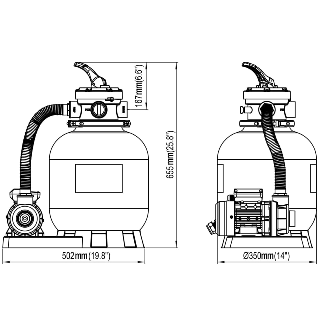 Pompe filtru cu nisip, 2 buc., 600 W, 17000 l/h