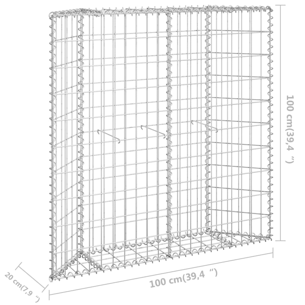 Strat înălțat gabion trapez, 100x20x100 cm, oțel galvanizat